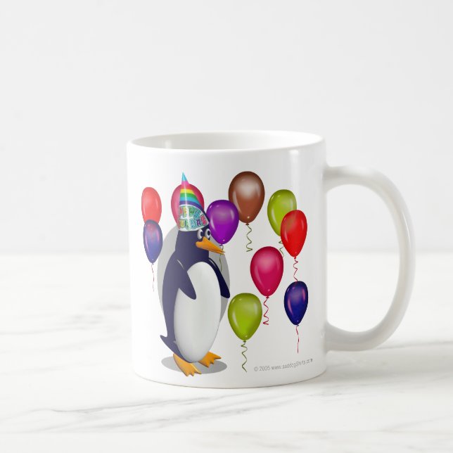 Caneca De Café Pinguim do aniversário (Direita)