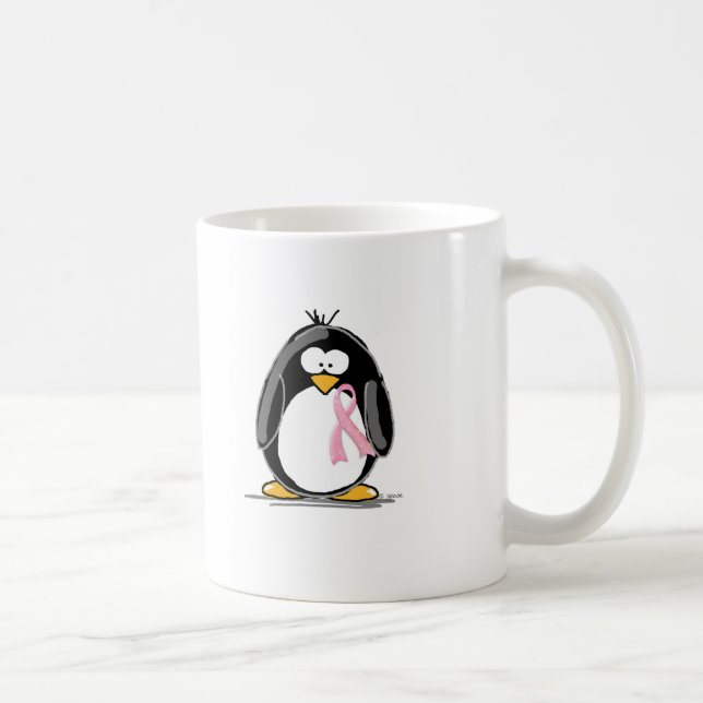 Caneca De Café Pinguim do cancro da mama (Direita)