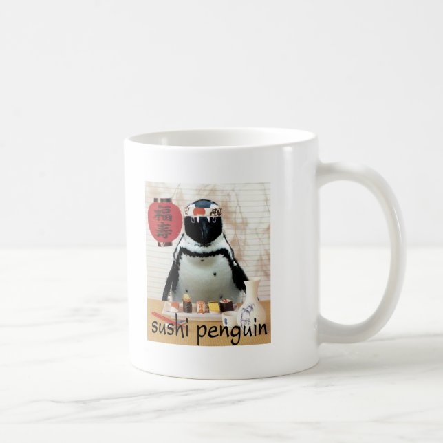 Caneca De Café pinguim do sushi (Direita)