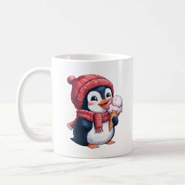 Caneca De Café Pinguim e Sorvete (Esquerda)