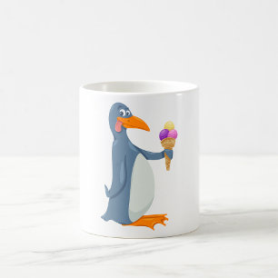 Caneca De Café Pinguim Engraçado Com Sorvete