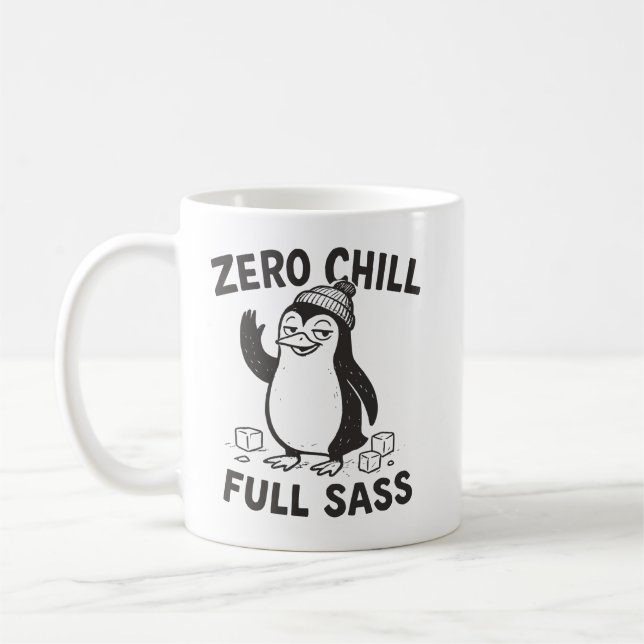 Caneca De Café Pinguim Engraçado e Sarcástico Sem Frios Total Sas (Esquerda)