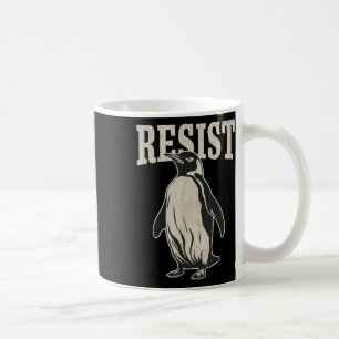 Caneca De Café Pinguim Engraçado Resiste Pinguins em Protesto Con