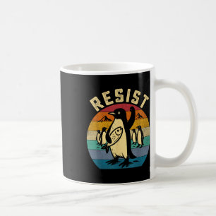 Caneca De Café Pinguim Engraçado Resiste Pinguins em Protesto Con