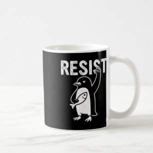 Caneca De Café Pinguim Engraçado Resiste Pinguins em Protesto Con