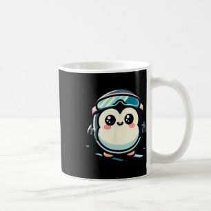 Caneca De Café Pinguim Fofo Esquiadando Com Óculos de Esqui Inver