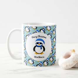 Caneca De Café Pinguim legal bonito no inverno Personalizar