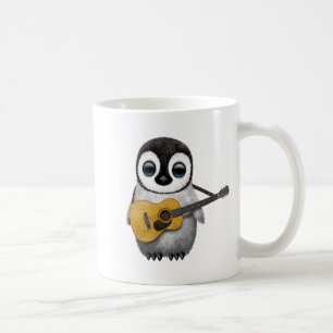 Caneca De Café Pinguim musical do bebê que joga a guitarra