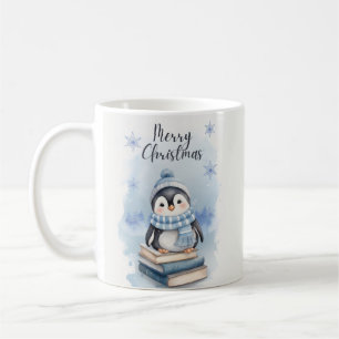 Caneca De Café Pinguim Natal de Watercolor