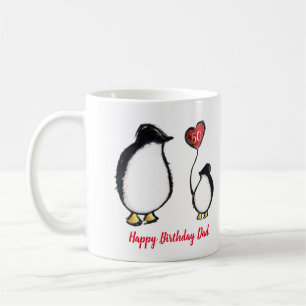 Caneca De Café Pinguim-Pai 50 ou qualquer cartão de aniversário