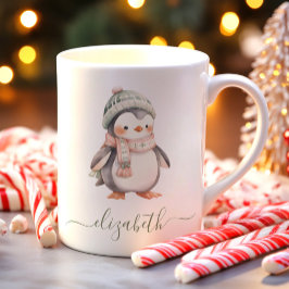 Caneca De Café Pinguim Personalizado Bonito Natal