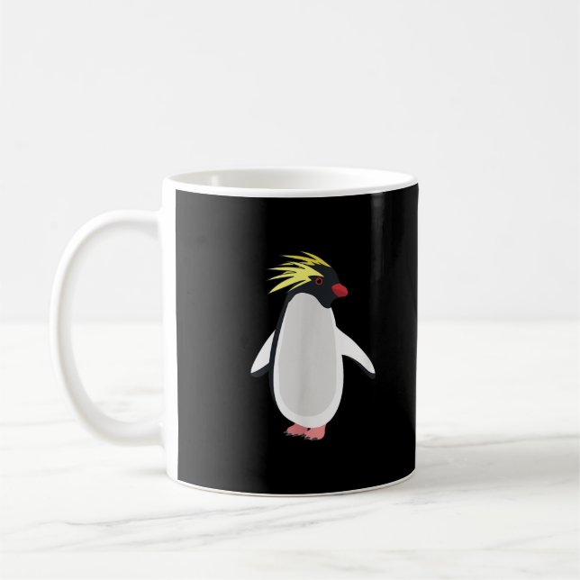 Caneca De Café Pinguim Rockhopper Fofo Animal Antártico Engraçado (Esquerda)