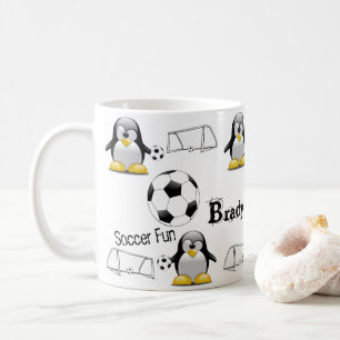 Caneca De Café Pinguim Soccer Ball Fun Mug