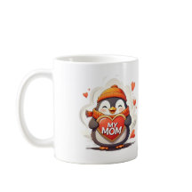 Pinguim sorridente segurando sinal de coração "MY