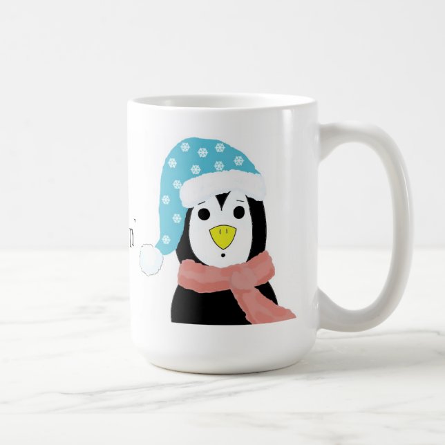 Caneca De Café Pinguim Surpreso - Só mordendo (Direita)