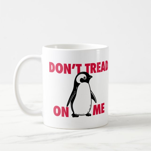 Caneca De Café Pinguim Tarifa de Meme Política Engraçado (Esquerda)