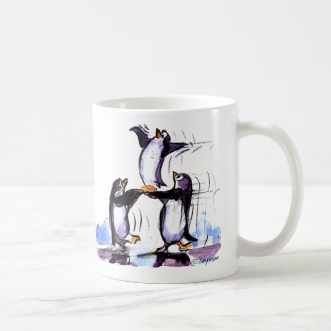 Caneca De Café pinguins brincalhão (Direita)