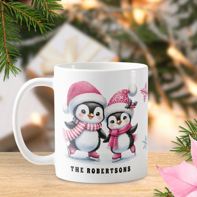 Caneca De Café Pinguins Cachorros Rosa Pinguins, Panteão-de-Gelo, (Criador carregado)