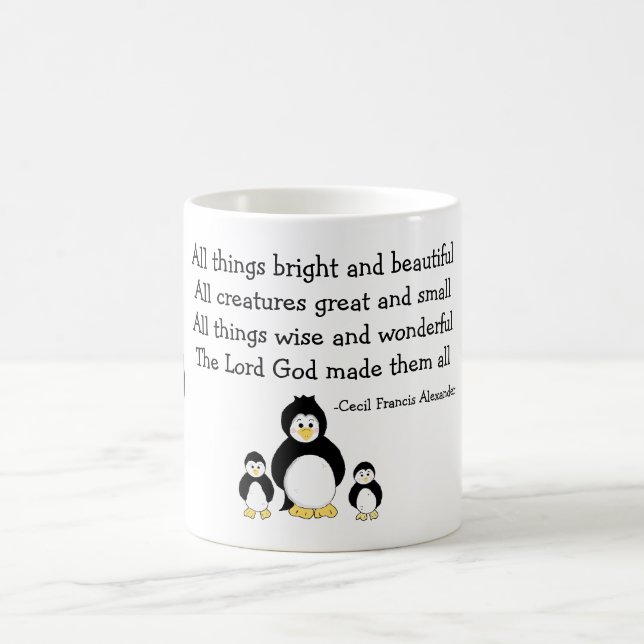 Caneca De Café Pinguins com Citação Inspiradora (Centro)