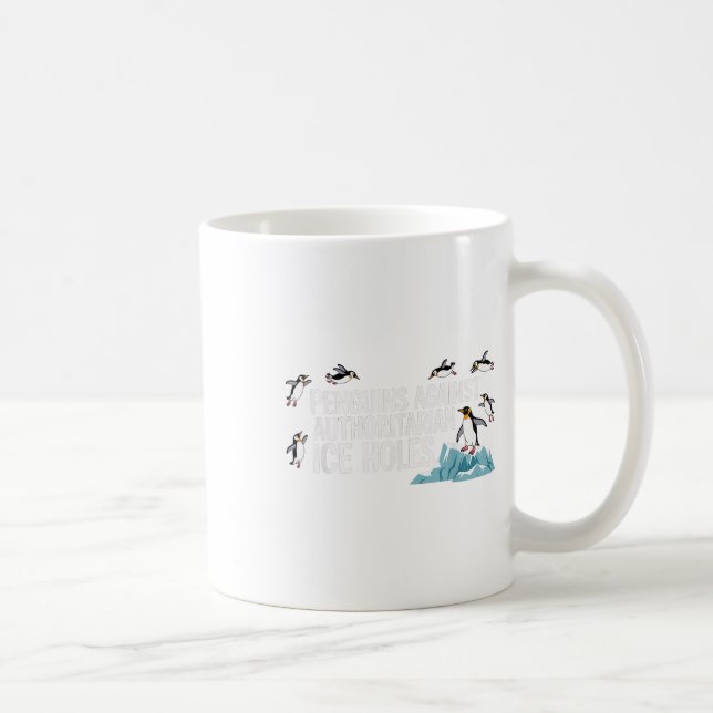 Caneca De Café Pinguins Contra Furos De Gelo Autoritários (Direita)