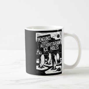Caneca De Café Pinguins Contra Furos De Gelo Autoritários Anti Tr