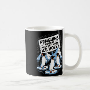 Caneca De Café Pinguins Contra Furos De Gelo Autoritários Anti Tr