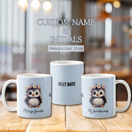 Caneca De Café Pinguins Cujo Bilíngue mi taza favorita espanhol