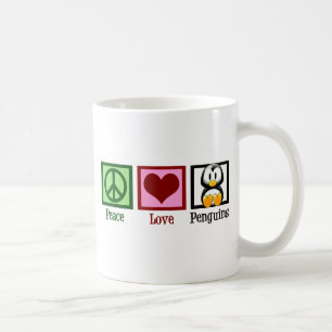 Caneca De Café Pinguins de Amor pela Paz
