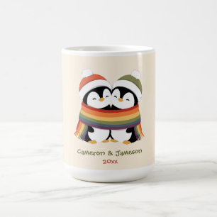 Caneca De Café Pinguins do Orgulho Natalino Aconchegante Personal