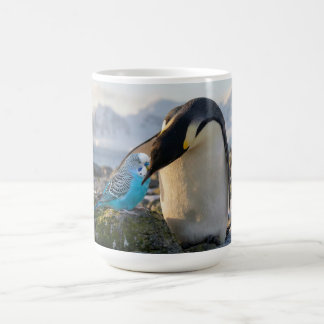 Caneca De Café Pinguins e Periquitos