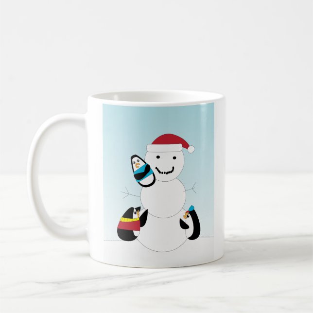 Caneca De Café Pinguins e Snowman Winter (Esquerda)