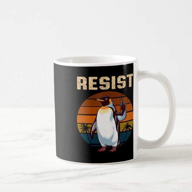 Caneca De Café Pinguins Pinguins Contra Pinguins Engraçados (Direita)