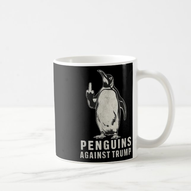 Caneca De Café Pinguins Pinguppers Para Cima Pinguins De Dedo Méd (Direita)