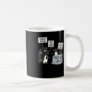 Caneca De Café Pinguins protestam contra Tarifas Engraçado Tar Pi