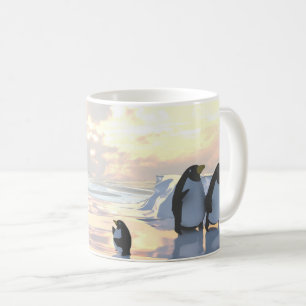 Caneca De Café pinguins relaxando numa banquisa