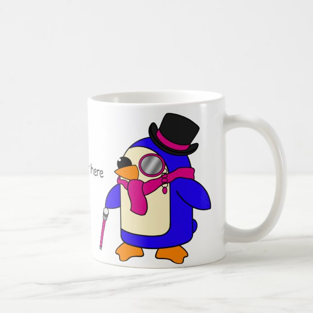 Caneca De Café Pinguins Rosa (Direita)