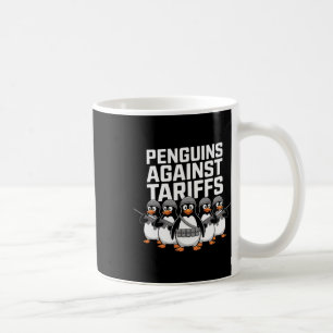 Caneca De Café Pinguins Soldados Engraçados Contra Tarifas Sarcás