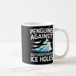 Caneca De Café Pinguins Trump Contra Buracos De Gelo Autoritários