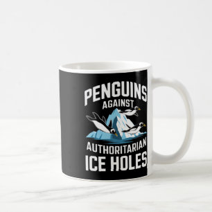 Caneca De Café Pinguins Trump Contra Buracos de Gelo Autoritários