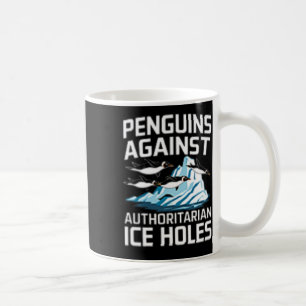 Caneca De Café Pinguins Trump Contra Buracos de Gelo Autoritários