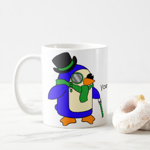 Caneca De Café Pinguins verdes claros