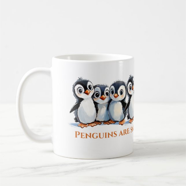 Caneca De Café Pinguins, Você É Tão Bonita, Eu Gosto De Você Dand (Esquerda)