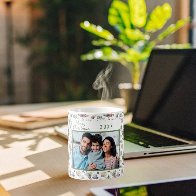 Caneca De Café Pinheira-pinheiro de cones de Natal modelo de colh (Criador carregado)