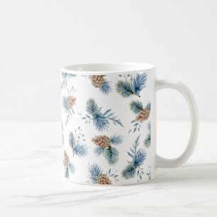 Caneca De Café Pinheiro de inverno festivo e Evergreens