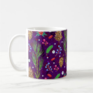 Caneca De Café Pinheiro de Natal Cones: Festivo Sem Costura