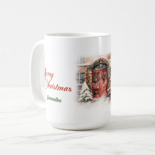 Caneca De Café Pinheiro-de-neve ruivo com coloração aquosa elegan