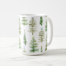Caneca De Café Pinheiros Costeiros Cortados Com Fécula
