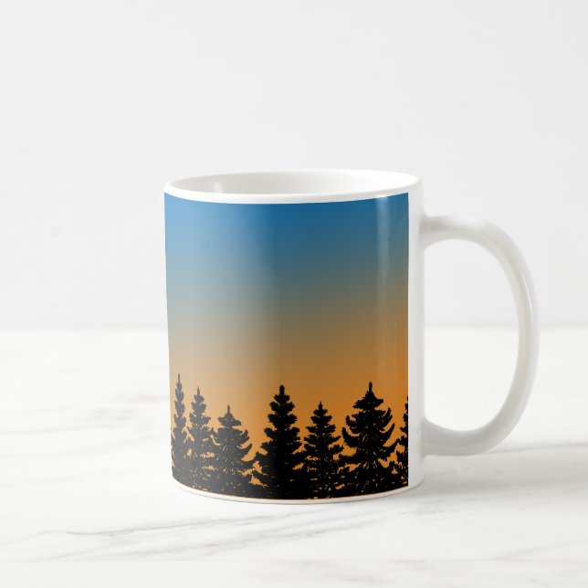 Caneca De Café Pinheiros e Céu Sol | Pine Forest | (Direita)