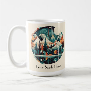 Caneca De Café Pinheiros e Picos Nórdicos, personalizado