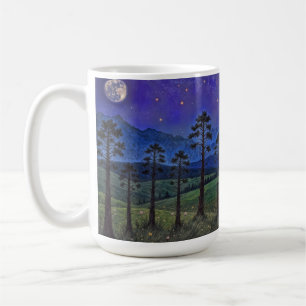 Caneca De Café Pinheiros Silenciosos, Dança Cósmica - Uma Paisage